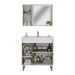 Gabinete de Banheiro com Cuba e Espelheira 80,2cm Multimóveis CR10136 Carvalho Cartagena/Branco
