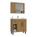 Gabinete de Banheiro com Cuba e Espelheira 80,2cm Multimóveis CR10136 Lâmina Mel/Branco