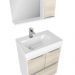 Gabinete de Banheiro com Cuba e Espelheira com LED 59cm Multimóveis CR10130 Branco/Legno Crema