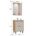 Gabinete de Banheiro com Cuba e Espelheira com LED 59cm Multimóveis CR10141 Carvalho Nature/Arenas