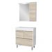 Gabinete de Banheiro com Cuba e Espelheira com LED 79,5cm Multimóveis CR10131 Branco/Legno Crema