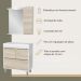Gabinete de Banheiro com Cuba e Espelheira com LED 79,5cm Multimóveis CR10131 Branco/Legno Crema