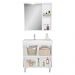 Gabinete de Banheiro com Cuba e Espelheira com LED 79,5cm Multimóveis CR10131 Branco/Legno Crema