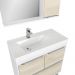 Gabinete de Banheiro com Cuba e Espelheira com LED 79,5cm Multimóveis CR10131 Branco/Legno Crema