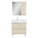 Gabinete de Banheiro com Cuba e Espelheira com LED 79,5cm Multimóveis CR10131 Branco/Legno Crema