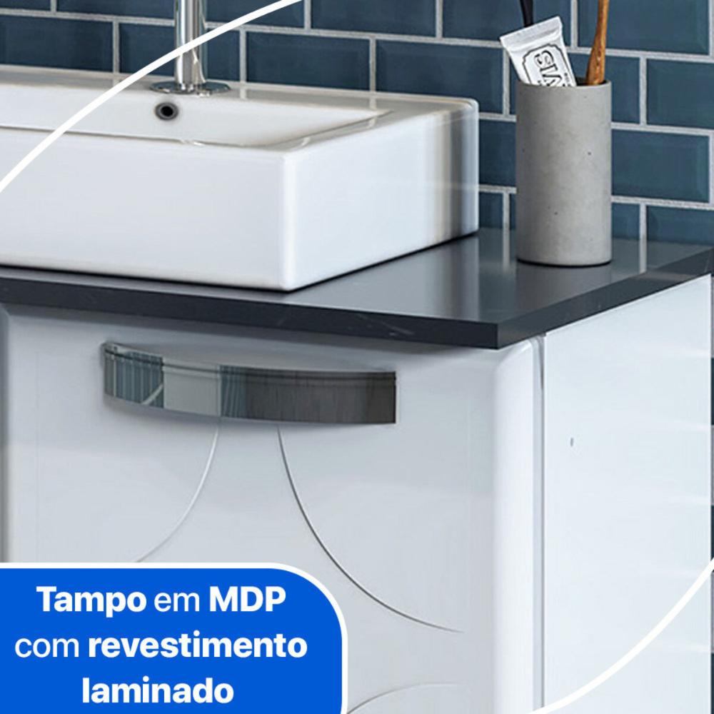 Gabinete de Banheiro com Tampo e 2 Portas Suspenso 70,5cm Multimóveis CR10143 Branco