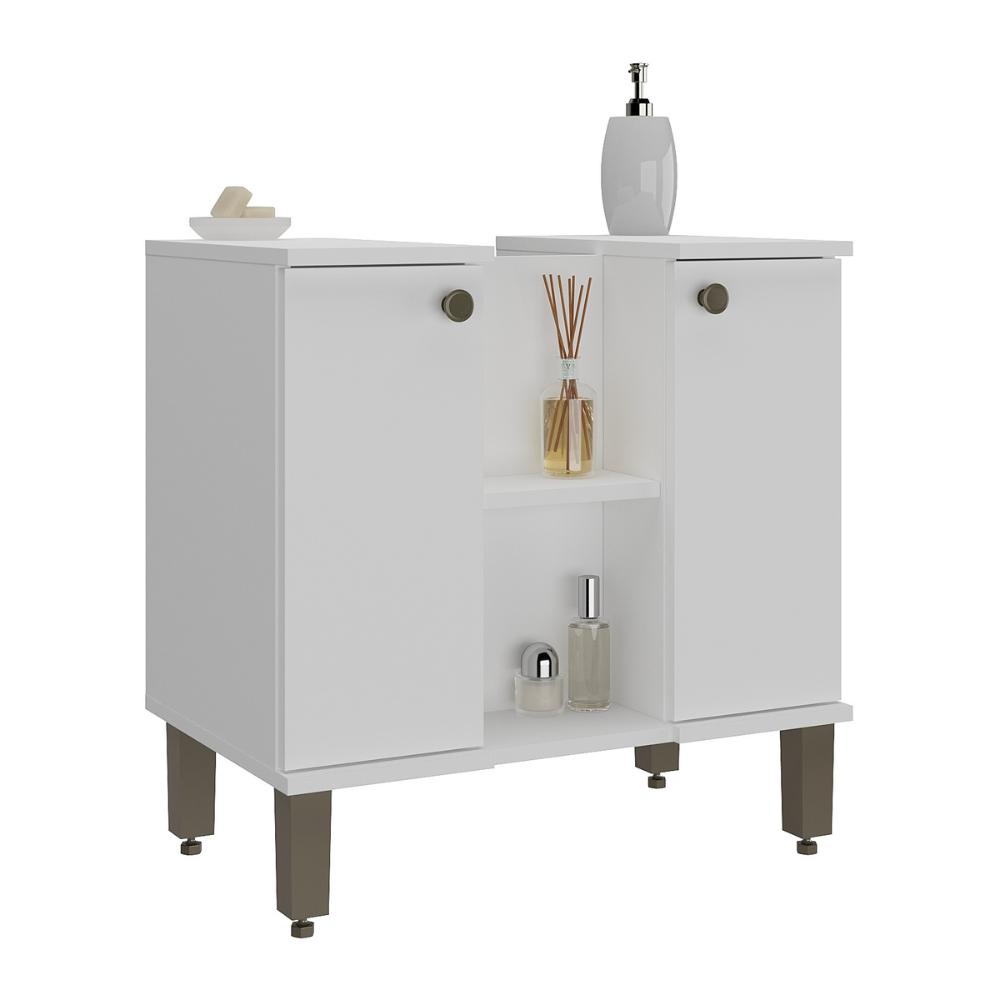 Gabinete de Banheiro para Pia de Sobrepor 2 Portas 60,4cm Multimóveis CR10137 Branco