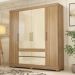 Guarda-Roupa Casal 4 Portas 4 Gavetas 200cm Multimóveis CR35282 Amêndola/Off White
