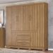 Guarda-Roupa Casal 8 Portas 4 Gavetas 201cm Multimóveis CR35288 Amêndola Touch