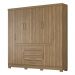 Guarda-Roupa Casal 8 Portas 4 Gavetas 201cm Multimóveis CR35288 Amêndola Touch