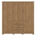Guarda-Roupa Casal 8 Portas 4 Gavetas 201cm Multimóveis CR35288 Amêndola Touch