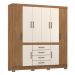 Guarda-Roupa Casal 8 Portas 4 Gavetas 201cm Multimóveis CR35288 Amêndola/Off White