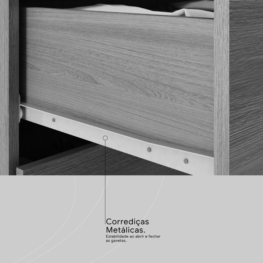 Guarda-Roupa Casal 8 Portas 4 Gavetas 201cm Multimóveis CR35288 Amêndola/Off White
