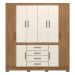 Guarda-Roupa Casal 8 Portas 4 Gavetas 201cm Multimóveis CR35288 Amêndola/Off White