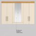 Guarda-Roupa Casal MDF com Espelhos 6 Portas 4 Gavetas 201cm Multimóveis CR35289 Cinamon/Off White