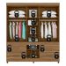 Guarda-Roupa Casal com Espelho 6 Portas 4 Gavetas 192cm Multimóveis CR35285 Amêndola Touch