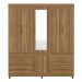 Guarda-Roupa Casal com Espelho 6 Portas 4 Gavetas 192cm Multimóveis CR35285 Amêndola Touch