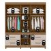 Guarda-Roupa Casal com Espelho 6 Portas 4 Gavetas 192cm Multimóveis CR35285 Amêndola/Off White