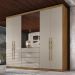 Guarda-Roupa Casal com Espelhos 6 Portas 4 Gav Multimóveis CR35284 Amêndola/Nude Prime TX