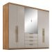 Guarda-Roupa Casal com Espelhos 6 Portas 4 Gav Multimóveis CR35284 Amêndola/Nude Prime TX