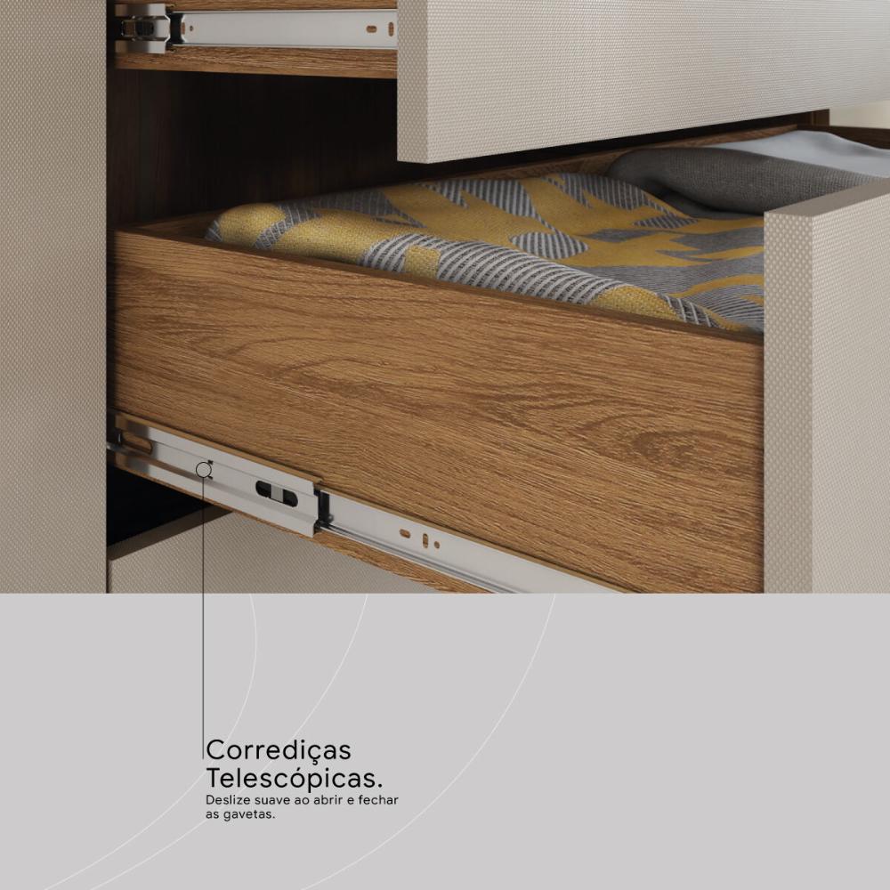 Guarda-Roupa Casal com Espelhos 6 Portas 4 Gav Multimóveis CR35284 Amêndola/Nude Prime TX