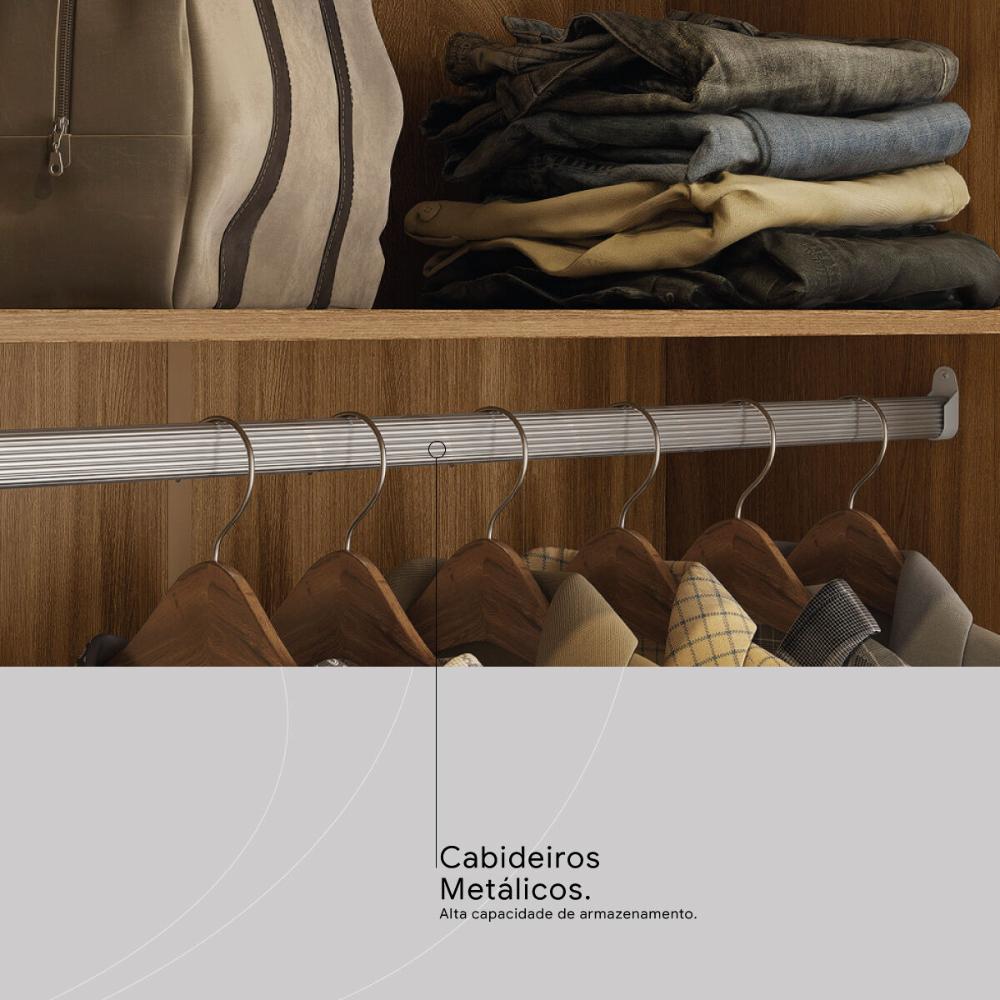 Guarda-Roupa Casal com Espelhos 6 Portas 4 Gav Multimóveis CR35284 Amêndola/Nude Prime TX