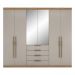 Guarda-Roupa Casal com Espelhos 6 Portas 4 Gav Multimóveis CR35284 Amêndola/Nude Prime TX