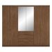 Guarda-Roupa Casal com Espelhos 6 Portas 4 Gavetas 262,2cm Multimóveis CR35284 Nogueira Touch