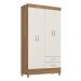 Guarda-Roupa Solteiro 4 Portas 2 Gavetas 110cm Multimóveis CR35281 Amêndola/Off White