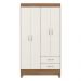 Guarda-Roupa Solteiro 4 Portas 2 Gavetas 110cm Multimóveis CR35281 Amêndola/Off White