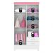 Guarda-Roupa Solteiro 4 Portas 2 Gavetas 110cm Multimóveis CR35281 Branco/Rosa