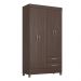 Guarda-Roupa Solteiro 4 Portas 2 Gavetas 110cm Multimóveis CR35281 Café Touch
