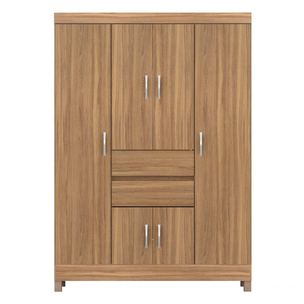 Guarda-Roupa com 6 Portas e 2 Gavetas 128cm Multimóveis CR35283 Amêndola Touch
