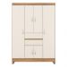 Guarda-Roupa com 6 Portas e 2 Gavetas 128cm Multimóveis CR35283 Amêndola/Off White
