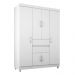 Guarda-Roupa com 6 Portas e 2 Gavetas 128cm Multimóveis CR35283 Branco/Rosa