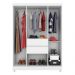Guarda-Roupa com 6 Portas e 2 Gavetas 128cm Multimóveis CR35283 Branco/Rosa