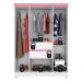Guarda-Roupa com 6 Portas e 2 Gavetas 128cm Multimóveis CR35283 Branco/Rosa