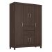 Guarda-Roupa com 6 Portas e 2 Gavetas 128cm Multimóveis CR35283 Café Touch