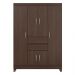 Guarda-Roupa com 6 Portas e 2 Gavetas 128cm Multimóveis CR35283 Café Touch