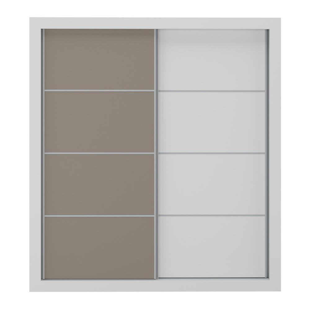 Guarda-Roupas Casal 2 Portas de Correr 4 Gavetas Alasca Multimóveis MP4263 Branco/Lacca Fumê