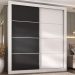 Guarda-Roupas Casal 2 Portas de Correr 4 Gavetas Alasca Multimóveis MP4265 Branco/Preto