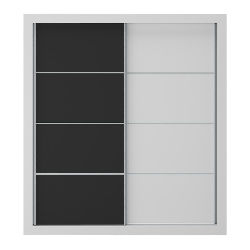 Guarda-Roupas Casal 2 Portas de Correr 4 Gavetas Alasca Multimóveis MP4265 Branco/Preto