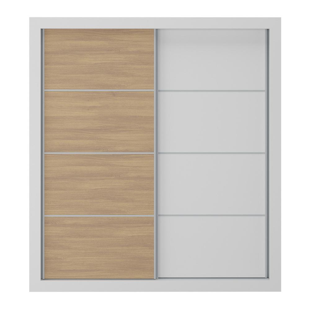 Guarda-Roupas Casal 2 Portas de Correr 4 Gavetas Alasca Multimóveis MP4265 Madeirado/Branco