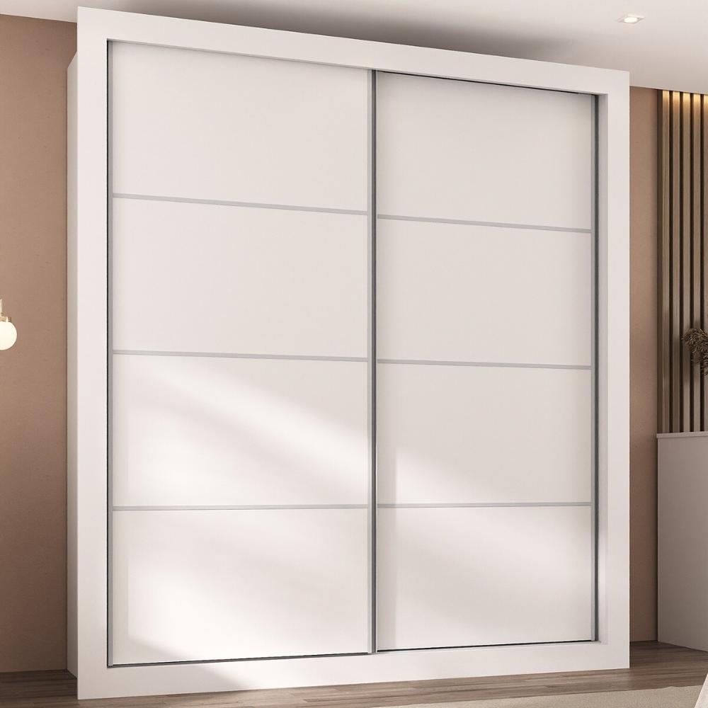 Guarda-Roupas Casal 2 Portas de Correr 4 Gavetas Alasca Multimóveis MP4311 Branco