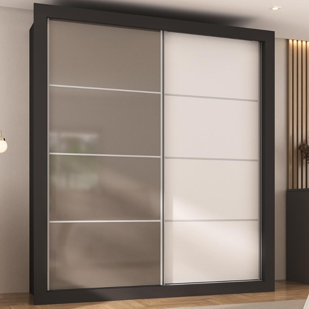 Guarda-Roupas Casal 2 Portas de Correr 4 Gavetas Chicago Multimóveis MP4267 Branco/Lacca Fumê