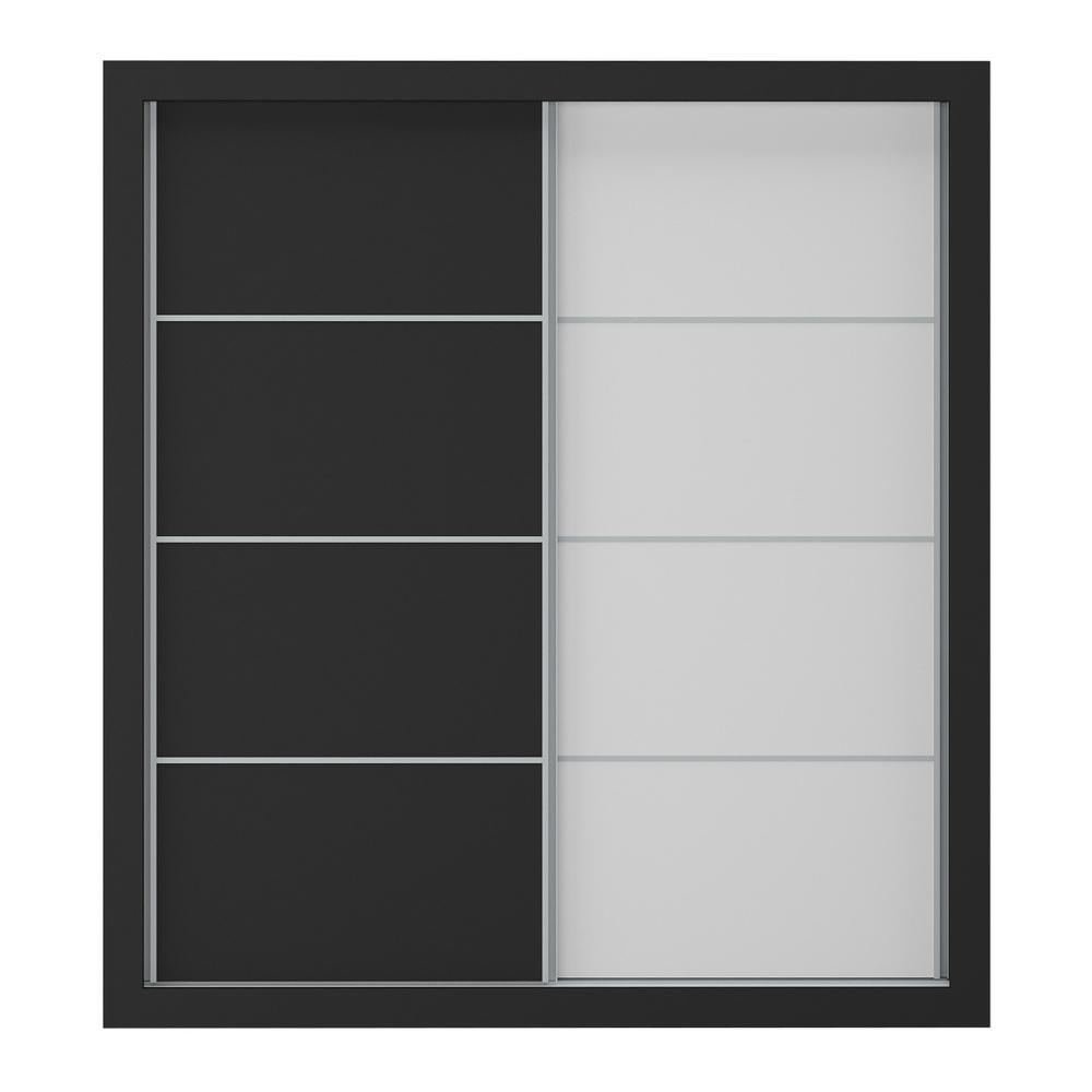 Guarda-Roupas Casal 2 Portas de Correr 4 Gavetas Chicago Multimóveis MP4268 Branco/Preto
