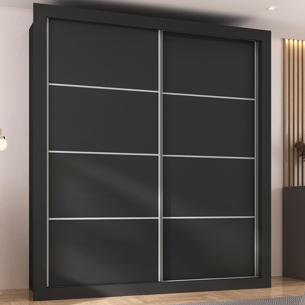 Guarda-Roupas Casal 2 Portas de Correr 4 Gavetas Chicago Multimóveis MP4315 Preto