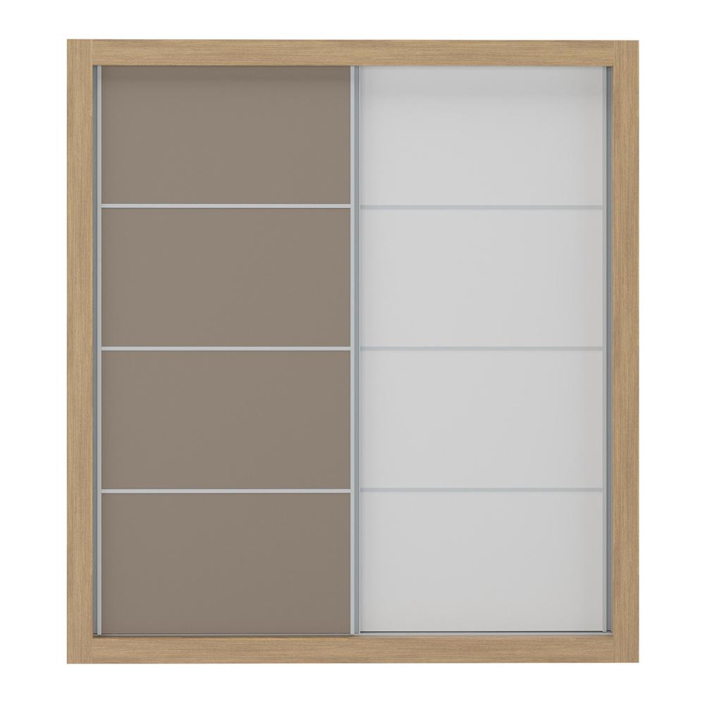 Guarda-Roupas Casal 2 Portas de Correr 4 Gavetas Dallas Multimóveis MP4270 Branco/Lacca Fumê