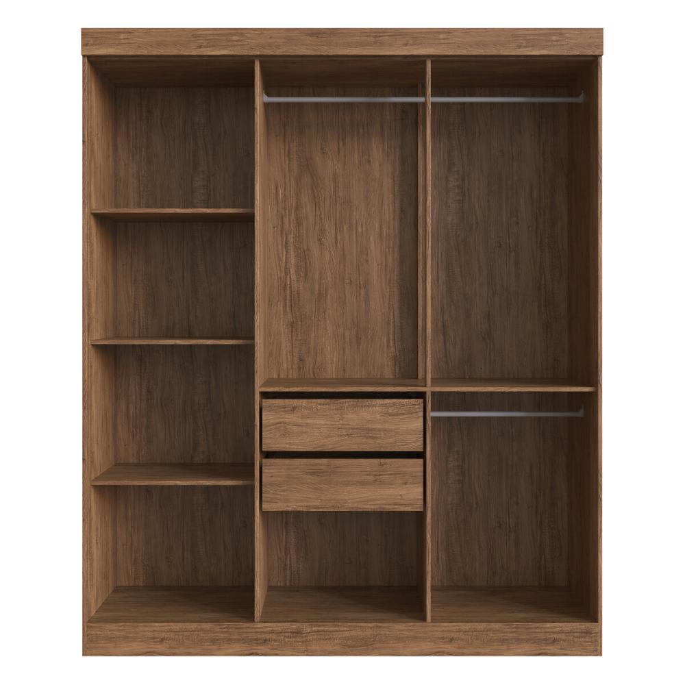 Guarda-Roupas Casal 6 Portas 180cm Multimóveis CR35262 Castanho/Preto