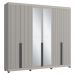 Guarda-Roupas Casal 6 Portas com Espelhos Multimóveis CR35242 Cinza